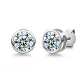 AnuJewel 1ct 2ct Total D Color Round Moissanite 18K Gold Plated Stud Earrings Stud Earrings  For Woman