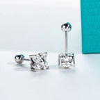 The Cail Earrings — 0.8cttw moissanite cross studs, S925 — Aurora Moissanite