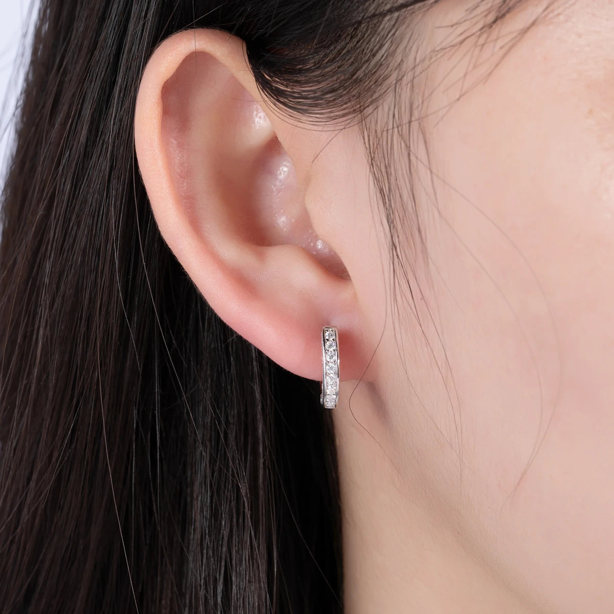 AnuJewel 0.56cttw Luxury Moissanite Ear Hoop Earrings 925 Sterling Silver Earring For Woman Wedding Engagement Jewelry Wholesale