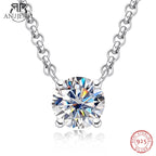 Round moissanite pendant 1–3ct, 18K gold plated S925 sterling silver — Aurora Moissanite