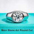 The Avar Ring worn — 4ct moissanite bezel, 18K gold, sizes 8–12 — Aurora Moissanite