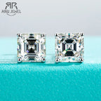 AnuJewel 10K Gold Post 4/2/1ct Asscher Cut Moissanite Stud Earrings Anti-allergy Eearrings For Women Jewelry Wholesale
