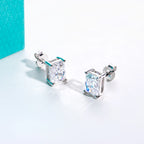 Radiant moissanite studs D color VVS1, 0.5ct 1ct 2ct 3ct options — Aurora Moissanite