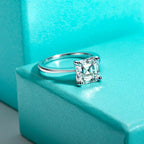 Asscher moissanite 3ct D color VVS1, hall-of-mirrors cut — Aurora Moissanite