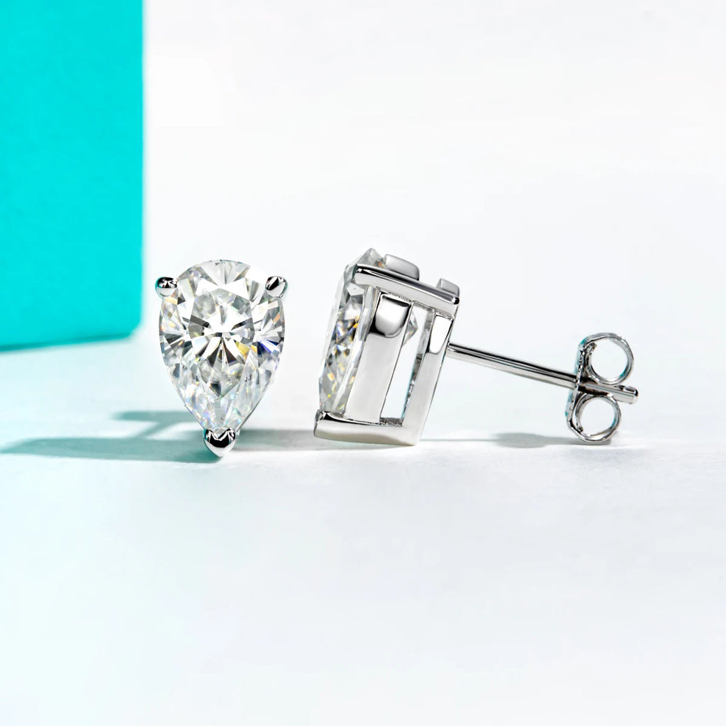 AnuJewel 10K Gold Post 5/2/1.2ct Pear Cut Moissanite Stud Earrings Anti-allergy Eearrings For Women Jewelry Wholesale