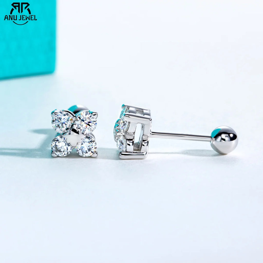 0.8cttw moissanite cross stud earrings, S925 — Aurora Moissanite