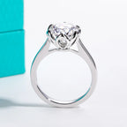 Lotus moissanite ring 3ct D color VVS1, botanical prong detail — Aurora Moissanite
