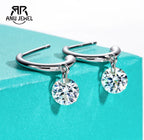 2cttw moissanite drop stud earrings, 18K gold plated S925 — Aurora Moissanite