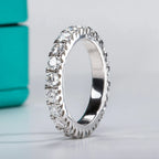 The Meld Band — 3mm moissanite eternity band, front view — Aurora Moissanite