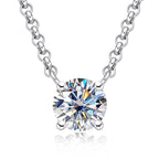 Round moissanite solitaire pendant top view, D color VVS1, 18K gold — Aurora Moissanite