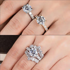 The Coen Ring lifestyle — 4.3cttw moissanite worn on finger — Aurora Moissanite