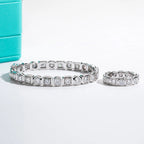 AnuJewel 4.5mm D Color Moissanite Diamond Luxurious Silver Bracelet 18K White Gold Plated Bezel Bangles For Woman Jewelry Gifts