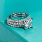 The Elen Ring — 3ct princess moissanite, ring only or 2 or 3 ring set — Aurora Moissanite
