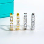 AnuJewel 3mm 2.6cttw D Color Moissanites Hoop Earrings 925 Sterling Silver Luxury Huggie Earring for Women Jewelry Wholesale