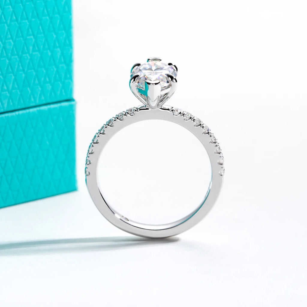 The Bane Ring lifestyle — marquise moissanite ring worn on finger — Aurora Moissanite