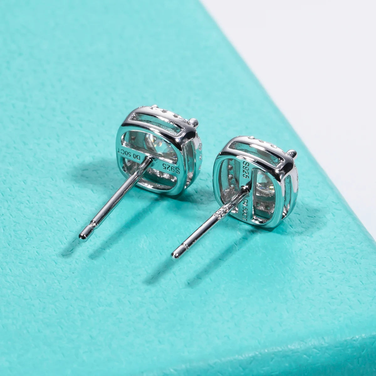 The Luna Earrings lifestyle — 5mm moissanite studs worn — Aurora Moissanite