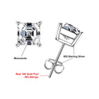 AnuJewel 10K Gold Post 4/2/1ct Asscher Cut Moissanite Stud Earrings Anti-allergy Eearrings For Women Jewelry Wholesale