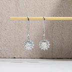 1ct sunflower moissanite hook earrings worn — Aurora Moissanite