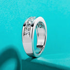 4mm moissanite D color VVS1 wedding band, S925 — Aurora Moissanite