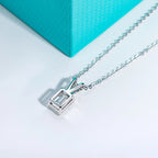 AnuJewel 2ct/3ct/4ct/5ct D Color Emerald Cut Moissanite Diamond Pendant Necklace 925 Sterling Silver Jewelry Gifts for Women