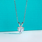 AnuJewel 2ct/3ct/4ct/5ct D Color Heart Cut Moissanite Pendant Necklace 925 Sterling Silver Valentine's Day Gifts for Women