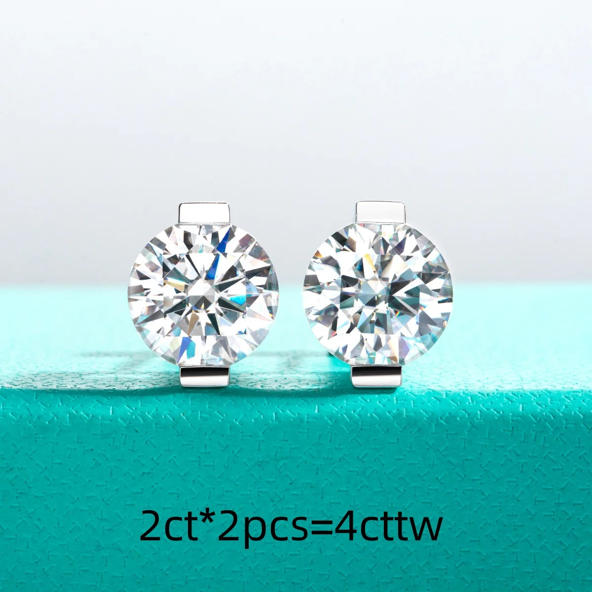 AnuJewel 1cttw-6cttw Moissanites Earrings 925 Sterling Silver D Color VVS1 Moissanite Classic Stud Earrings for Woman Jewelry