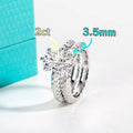 The Finn Ring worn — moissanite bridal set in gold, sizes 5.5–9.5 — Aurora Moissanite