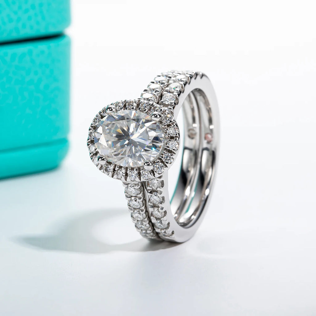 The Aven Ring — 2ct oval moissanite ring, front view — Aurora Moissanite