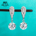 6cttw moissanite drop earrings, 18K gold plated S925 — Aurora Moissanite