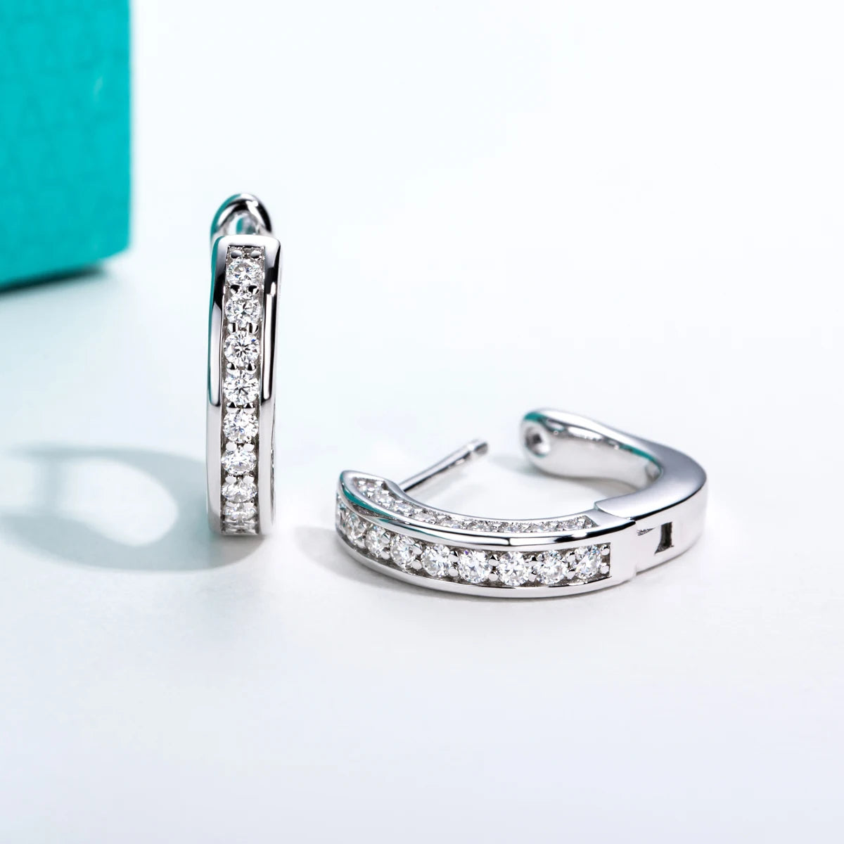 AnuJewel 0.56cttw Luxury Moissanite Ear Hoop Earrings 925 Sterling Silver Earring For Woman Wedding Engagement Jewelry Wholesale