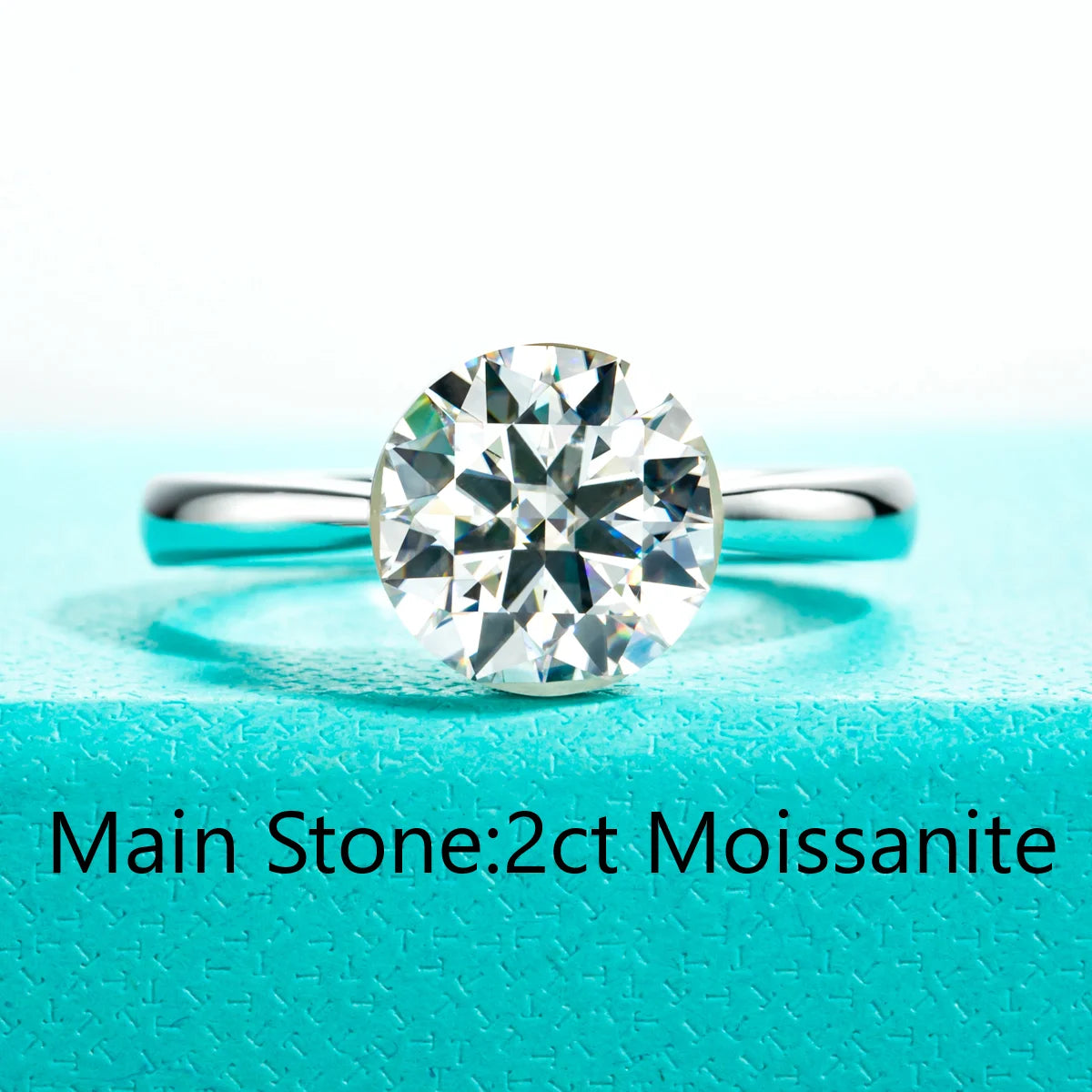 The Reign Ring worn — round moissanite invisible setting engagement ring — Aurora Moissanite