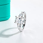 The Dusk Ring worn — 3ct radiant pear moissanite two-stone engagement ring — Aurora Moissanite