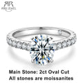 2ct oval moissanite ring, 18K gold plated S925 — Aurora Moissanite