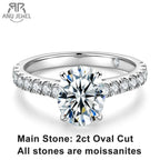 2ct oval moissanite ring, 18K gold plated S925 — Aurora Moissanite