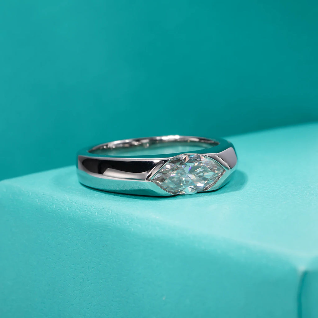 Marquise moissanite 1ct D color VVS1, discreet elongated cut — Aurora Moissanite
