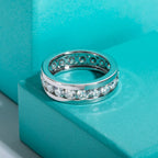 4mm moissanite eternity band, side profile, S925 — Aurora Moissanite
