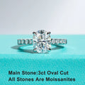 The Elan Ring worn — 3ct oval moissanite solitaire, S925 — Aurora Moissanite