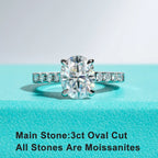 The Elan Ring worn — 3ct oval moissanite solitaire, S925 — Aurora Moissanite