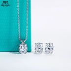 AnuJewel 2-5ct Oval Moissanite Necklace 0.5-3ct Earrings 925 Sterling Silver 18k Gold Plated Wedding Jewelry Set Woman Gifts