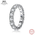 4mm moissanite full eternity band, rhodium plated S925 sterling silver — Aurora Moissanite