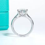 3ct round moissanite ring, side profile, 18K gold plated sterling silver — Aurora Moissanite