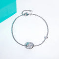 AnuJewel 2ct (7x7mm) Four-Leaf Clover Cut Moissanite Bezel Bracelet 925 Sterling Silver 16+2cm Bracelets for Women Jewelry Gift