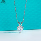 AnuJewel 2ct/3ct/4ct/5ct D Color Heart Cut Moissanite Pendant Necklace 925 Sterling Silver Valentine's Day Gifts for Women