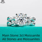 3ct round moissanite infinity bridal set, 18K gold plated S925 — Aurora Moissanite