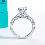 2ct round moissanite vintage engagement ring, 18K gold plated S925 — Aurora Moissanite