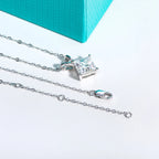 AnuJewel 2ct/3ct/4ct/5ct D Color Princess Cut Moissanite Diamond Pendant Necklace 925 Sterling Silver Elegant Gifts for Women