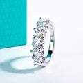The Bloom Band worn — 2.5cttw heart moissanite wedding band, 18K gold plated — Aurora Moissanite