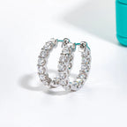 AnuJewel 3mm 2.6cttw D Color Moissanites Hoop Earrings 925 Sterling Silver Luxury Huggie Earring for Women Jewelry Wholesale