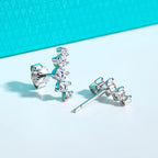 AnuJewel 1.04cttw Moissanite Stud Earrings 925 Sterling Silver Gold Plated Lab Created Diamond Smile Earrings For Women Jewelry
