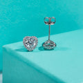 AnuJewel 1cttw D Color Moissanite Halo Earrings 925 Sterling Silver 18k Gold Plated Heart Stud Earring for Women Jewelry Gifts
